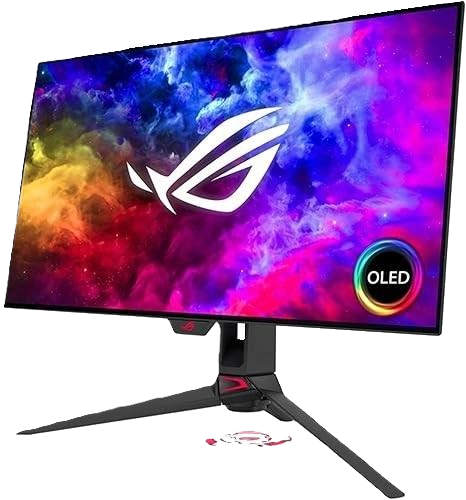  ASUS ROG Swift 27 inch 1440P OLED DSC Gaming Monitor (PG27AQDM) - QHD (2560x1440), 240Hz, 0.03ms, G-SYNC Compatible, Anti-Glare Micro-Texture Coating, 99% DCI-P3, True 10-bit, DisplayPort,Black 
